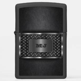 Black Grid Plate 2 Customize Zippo Lighter