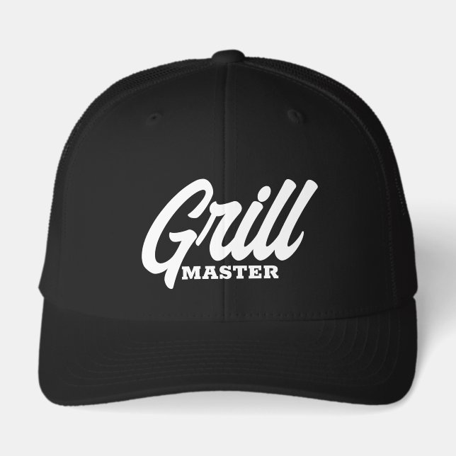 Black Grill Master hat for BBQ chef (Front)