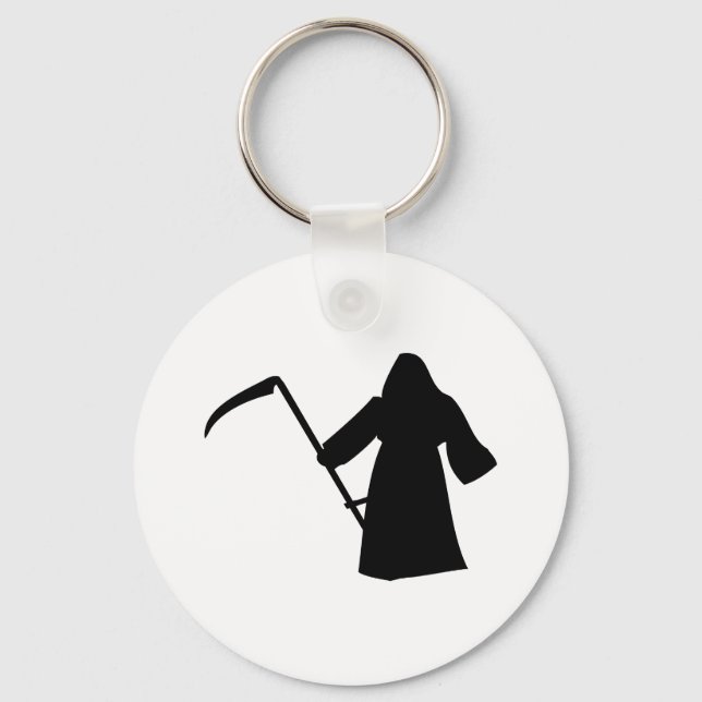 black grim reaper death icon keychain (Front)