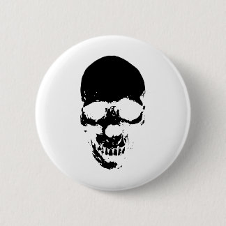 Black Grim Reaper Skull Pinback Button