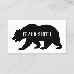 Black Grizzly Bear Silhouette Business Card