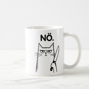 Black grumpy Cat Nope Funny Crew  Coffee Mug