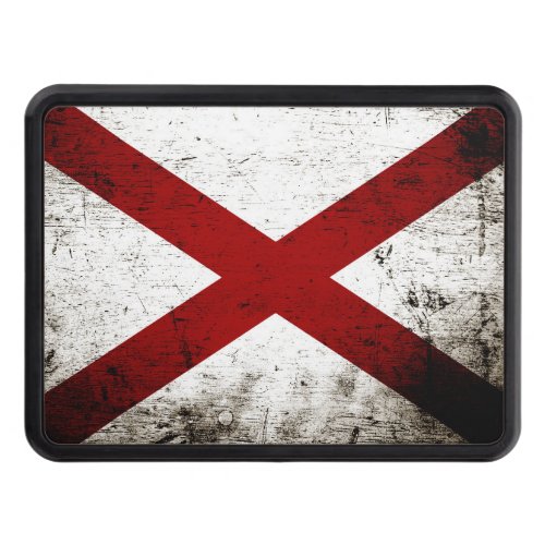 Black Grunge Alabama State Flag Tow Hitch Cover