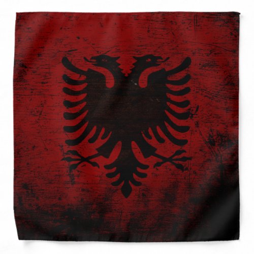 Black Grunge Albania Flag Bandana