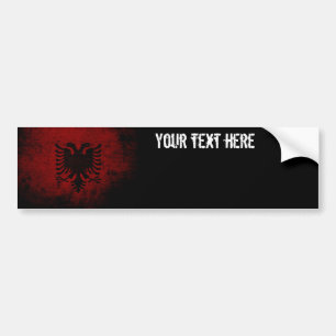Black Grunge Albania Flag Bumper Sticker