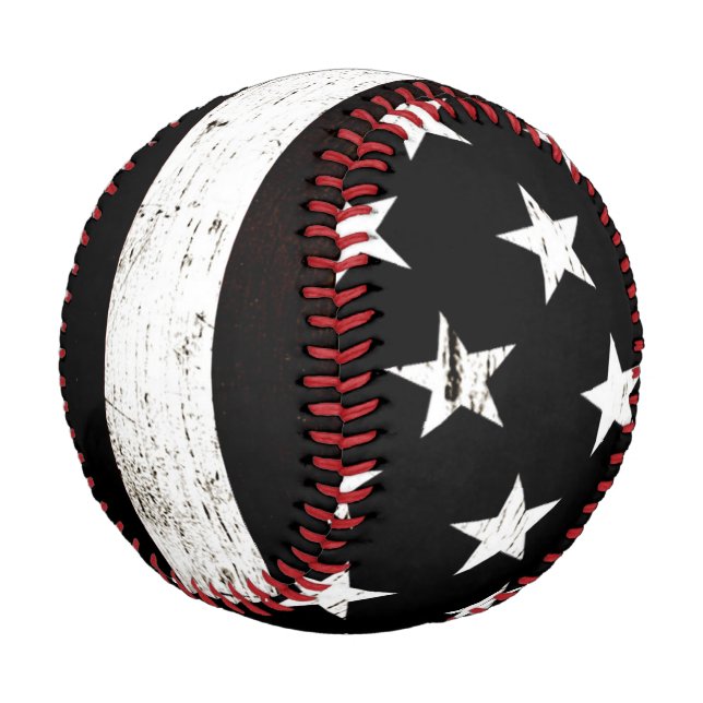Black Grunge American Flag 2 Baseball (Angled)
