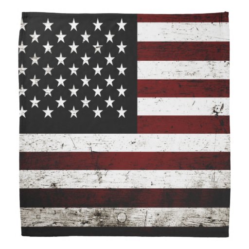 Black Grunge American Flag Bandana | Zazzle