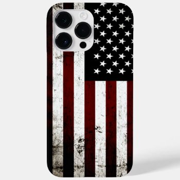 Black Grunge American Flag Case-mate Iphone 14 Pro Max Case by electrosky at Zazzle