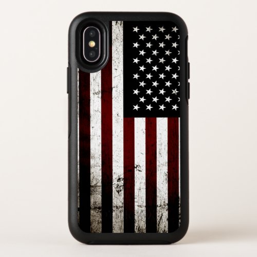 Black Grunge American Flag OtterBox Symmetry iPhone X Case