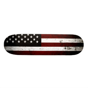 Black Grunge American Flag Skateboard Deck