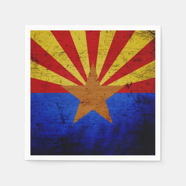 Black Grunge Arizona State Flag Napkins (Front)