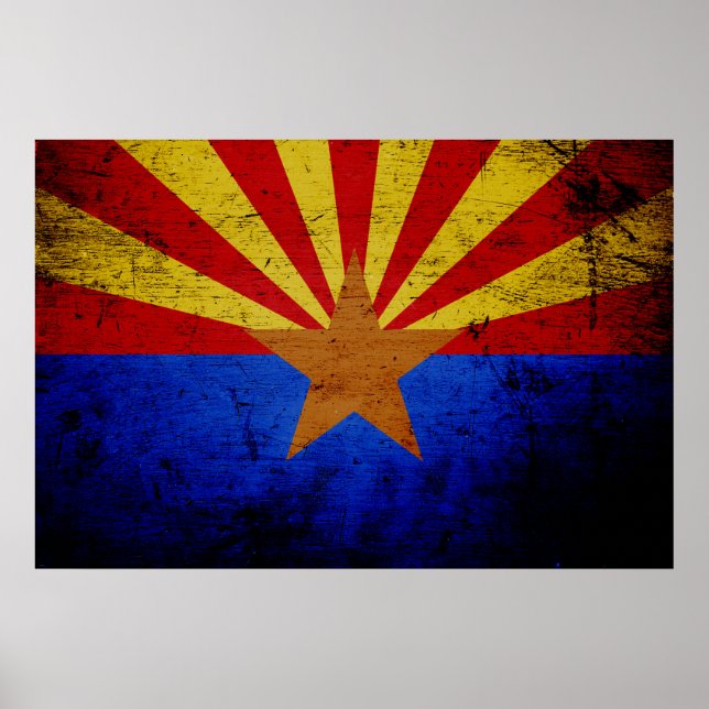 Black Grunge Arizona State Flag Poster (Front)