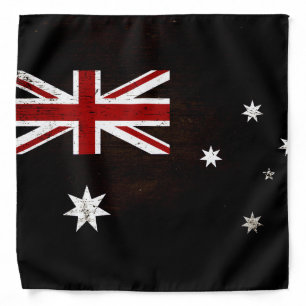Black Grunge Australia Flag 2 Bandana