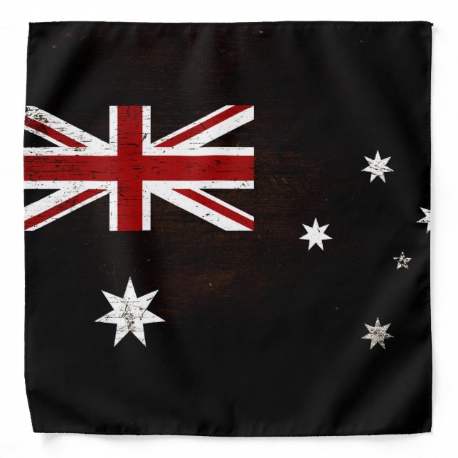 Black Grunge Australia Flag 2 Bandana (Front)