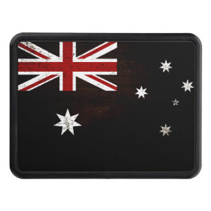 Black Grunge Australia Flag 2 Hitch Cover