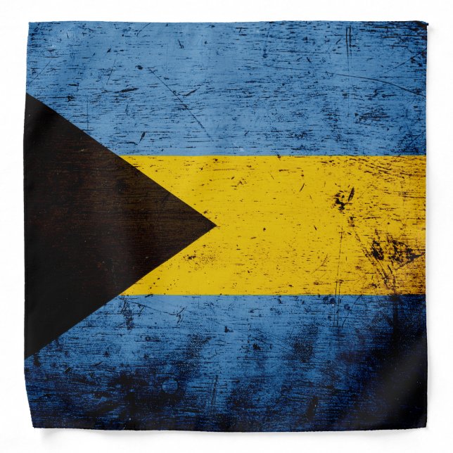 Black Grunge Bahamas Flag Bandana (Front)