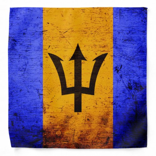 Black Grunge Barbados Flag Bandana