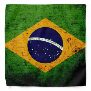 Black Grunge Brazil Flag Bandana
