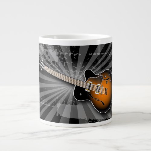 Black Grunge Burst Guitar Specialty Mug