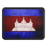 Black Grunge Cambodia Flag Tow Hitch Cover at Zazzle