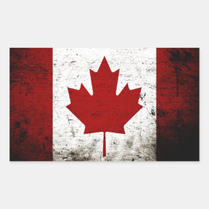 Black Grunge Canada Flag Rectangular Sticker