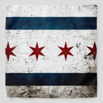 Black Grunge Chicago Flag Bandana