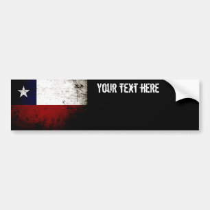 Black Grunge Chile Flag Bumper Sticker