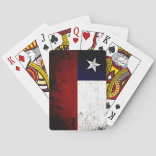 Black Grunge Chile Flag Poker Cards