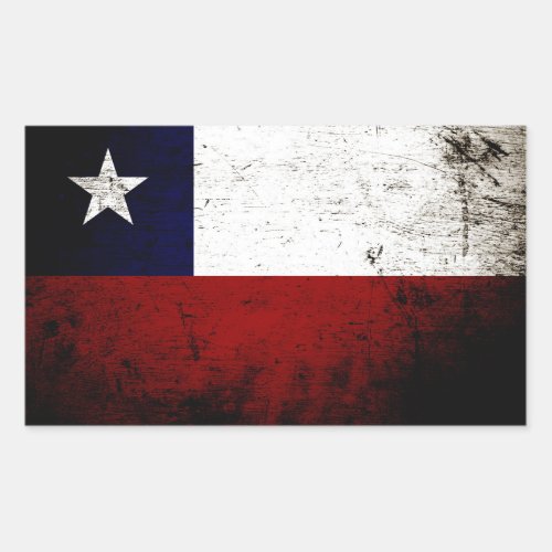 Black Grunge Chile Flag Rectangular Sticker