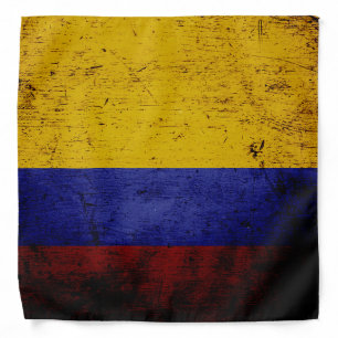 Black Grunge Colombia Flag Bandana
