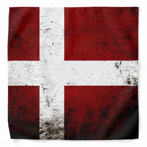 Black Grunge Denmark Flag Bandana