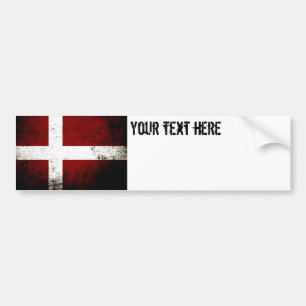 Black Grunge Denmark Flag Bumper Sticker
