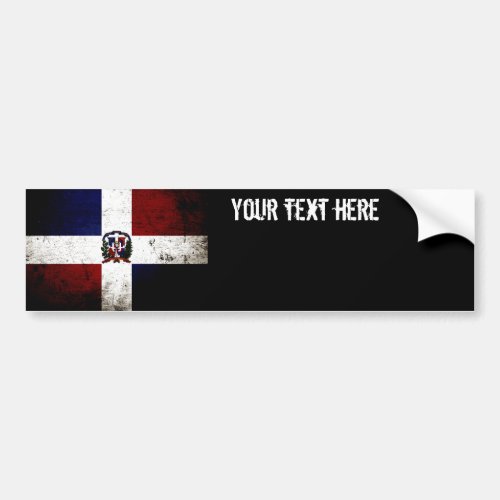 Black Grunge Dominican Republic Flag Bumper Sticker