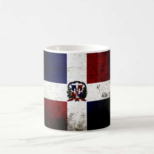 Black Grunge Dominican Republic Flag Coffee Mug