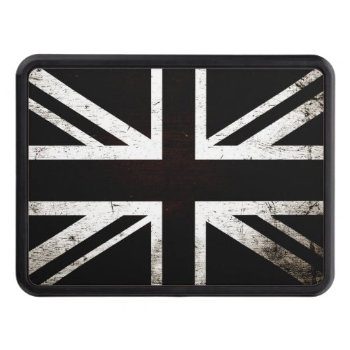 Black Grunge England Flag 4 Hitch Cover