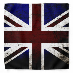 Black Grunge England Flag Bandana