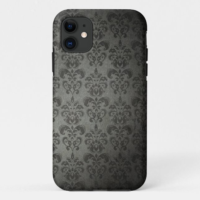 Black Grunge Floral Damask Gothic iPhone 5s Case (Back)