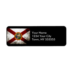 Black Grunge Florida State Flag Label