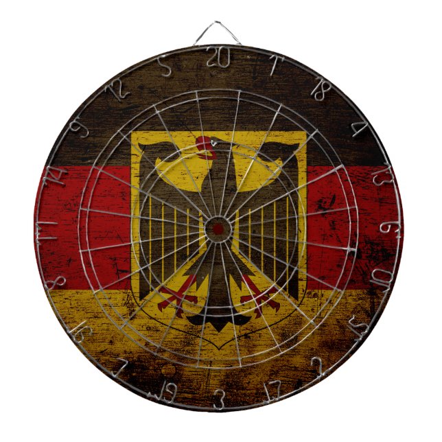 Black Grunge Germany Flag Dart Board (Front)