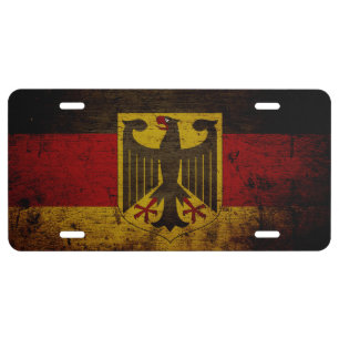 Black Grunge Germany Flag License Plate