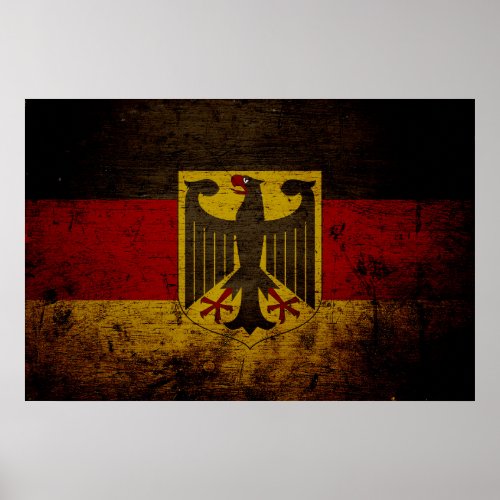 Black Grunge Germany Flag Poster