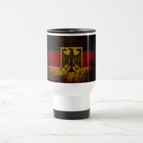 Black Grunge Germany Flag Travel Mug