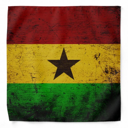 Black Grunge Ghana Flag Bandana