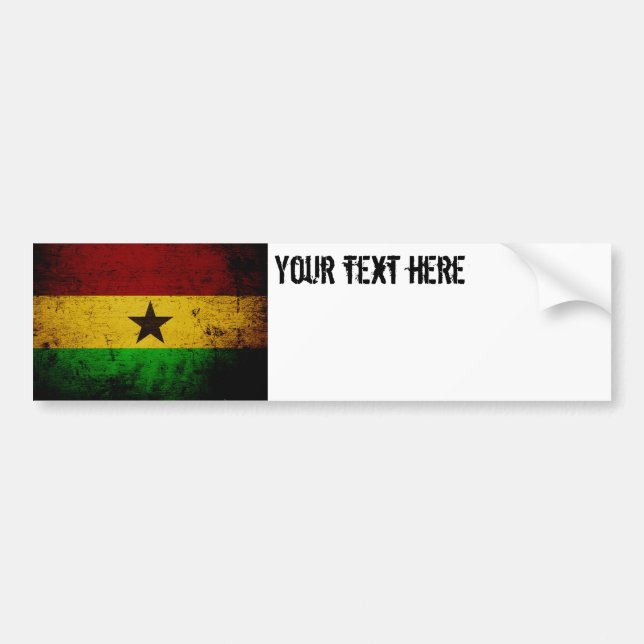 Black Grunge Ghana Flag Bumper Sticker (Front)