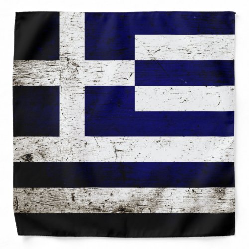 Black Grunge Greece Flag Bandana