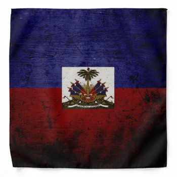 Black Grunge Haiti Flag Bandana by electrosky at Zazzle