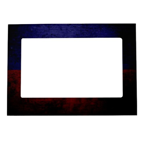Black Grunge Haiti Flag Magnetic Photo Frame