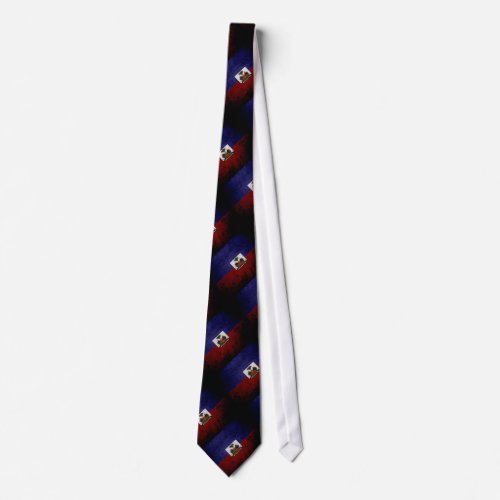 Black Grunge Haiti Flag Tie