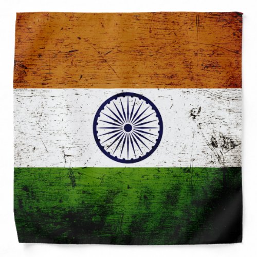 Black Grunge India Flag Bandana