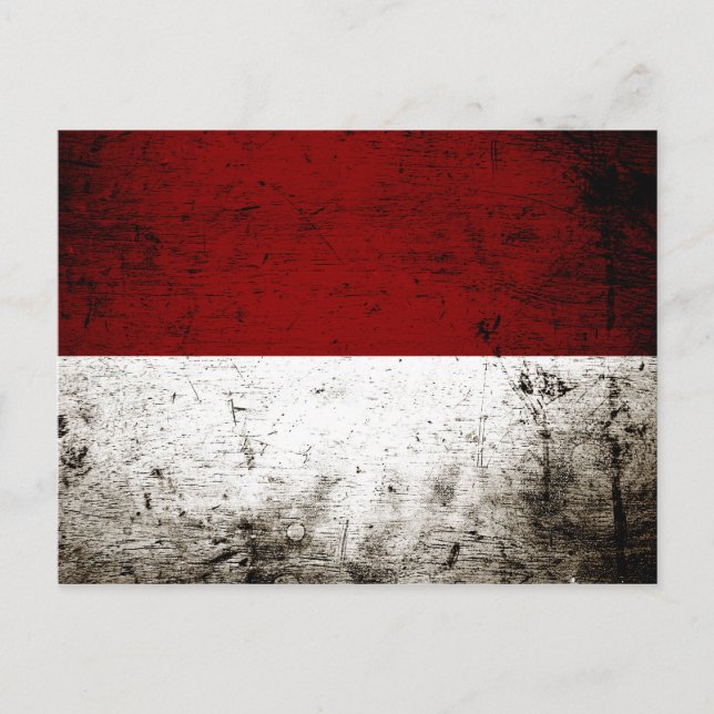 Black Grunge Indonesia Flag Postcard (Front)